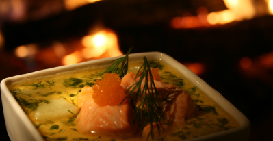 Creamy salmon soup